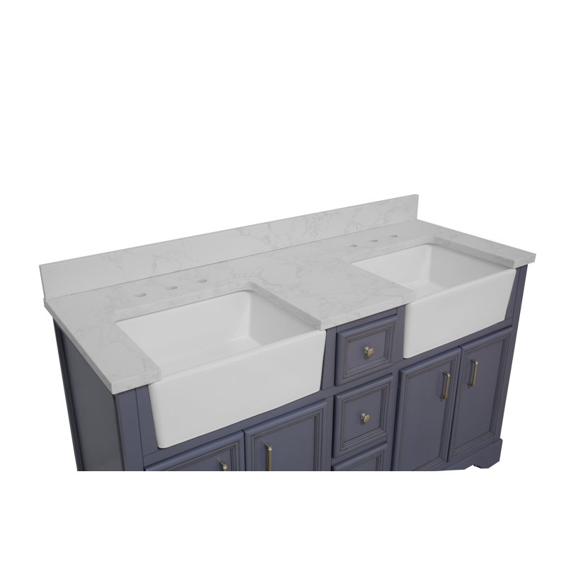 Sand & Stable Emiliano 60'' Freestanding Double Bathroom Vanity with Vanity Top & Reviews Wayfair